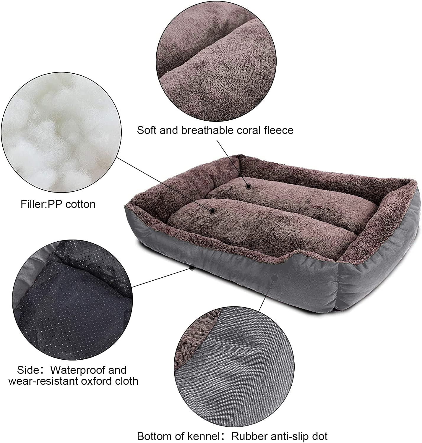 Exponential Pet Supplies - Chew Proof Dog Bed Couch Sofa, Breathable Dog Bed Couch for Small Medium Large Dogs Cat