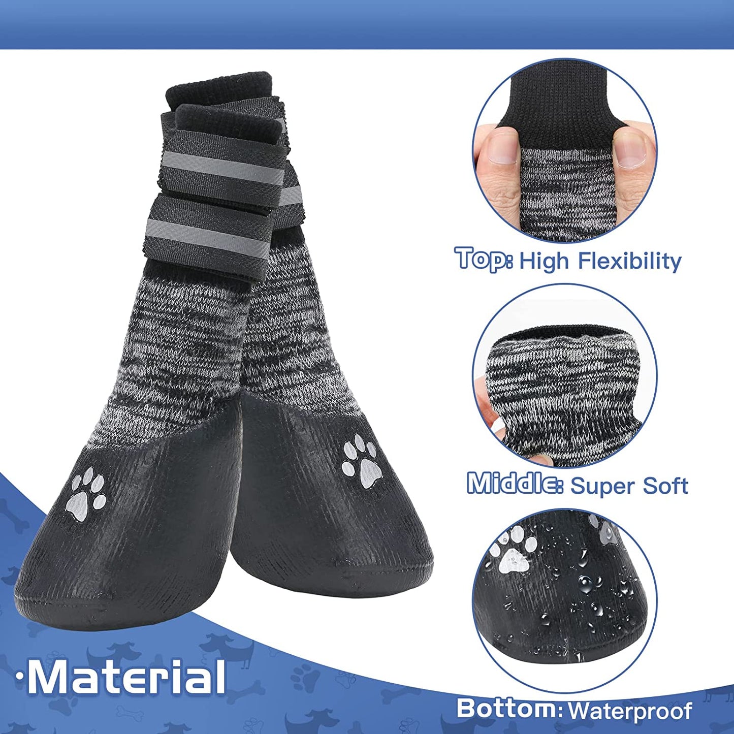 Exponential Pet Supplies - Socks for the Dog Anti-Slip Dog Socks with Adjustable Strap for Indoor Hardwood Traction Control