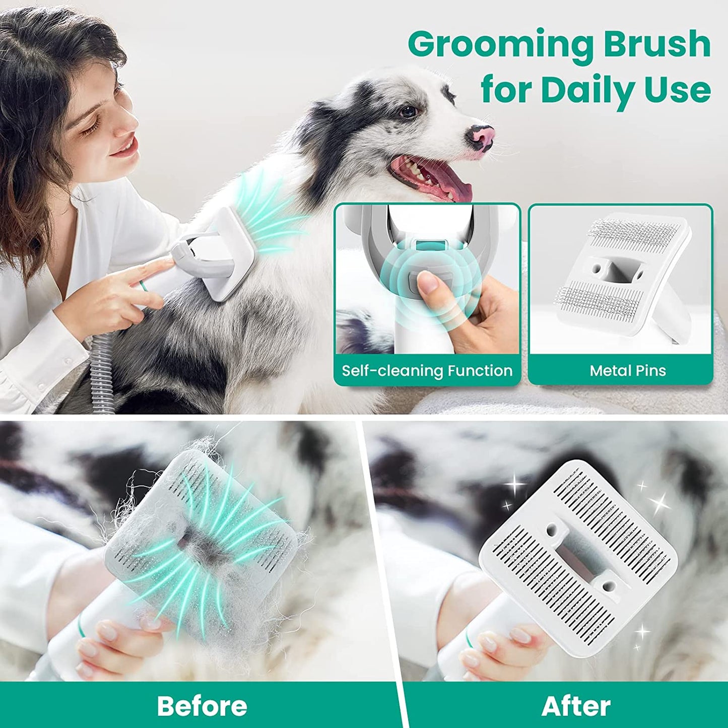 Exponential Pet Supplies - Low Noise Dog Grooming Clippers, Professional Pet Grooming Vacuum with Powerful Suction