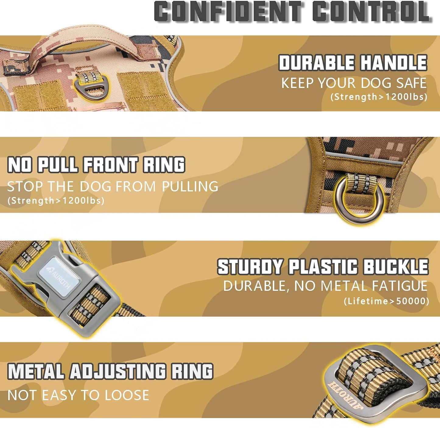 Exponential Pet Supplies - No Pull Adjustable Pet Harness Reflective K9 Working Training Easy Control Pet Vest