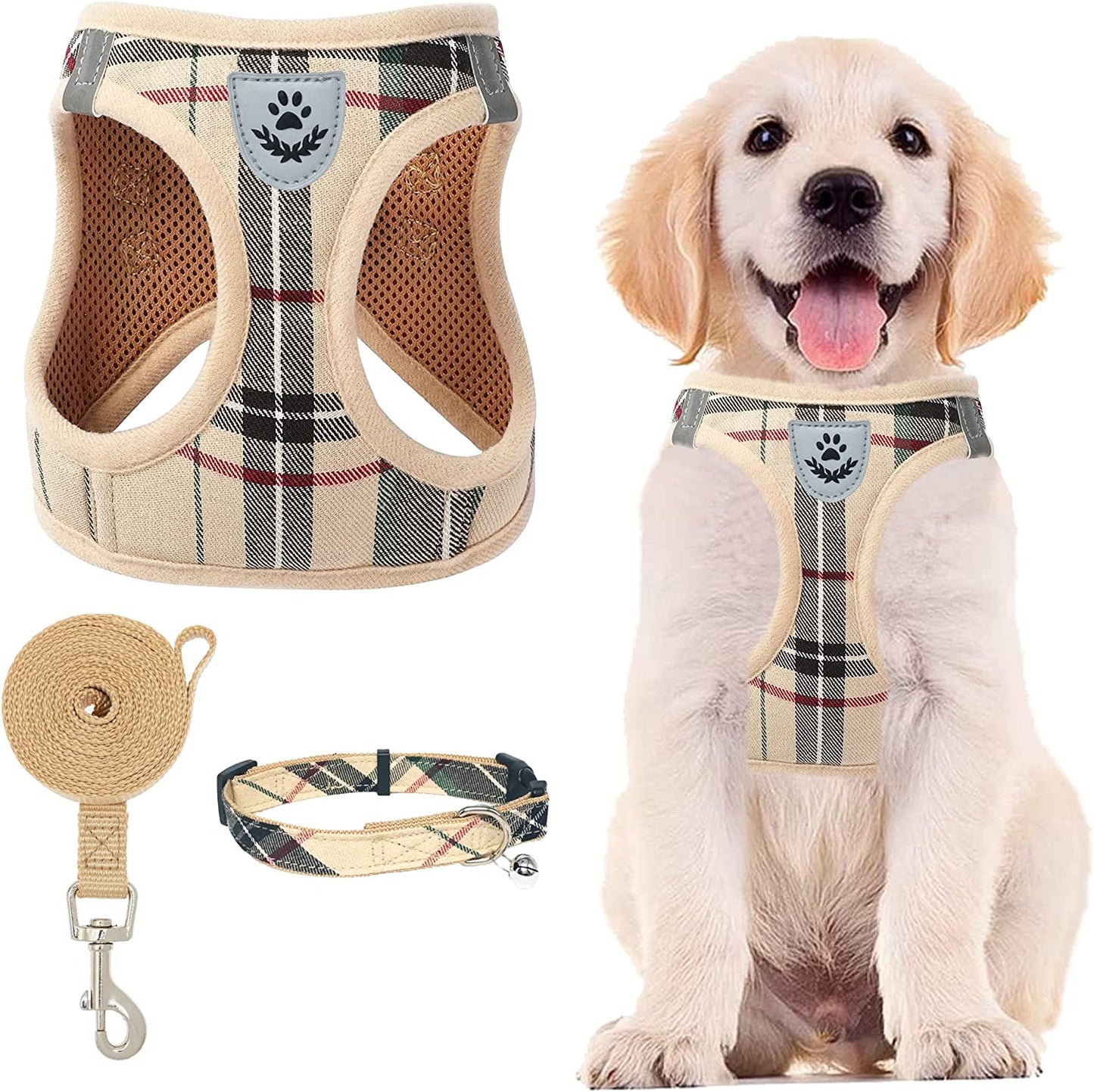Exponential Pet Supplies - Puppy Training Adjustable Pet Harness Collar and Leash Set for Small Dogs Puppy