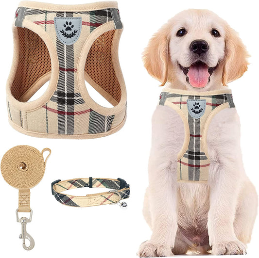 Exponential Pet Supplies - Puppy Training Adjustable Pet Harness Collar and Leash Set for Small Dogs Puppy