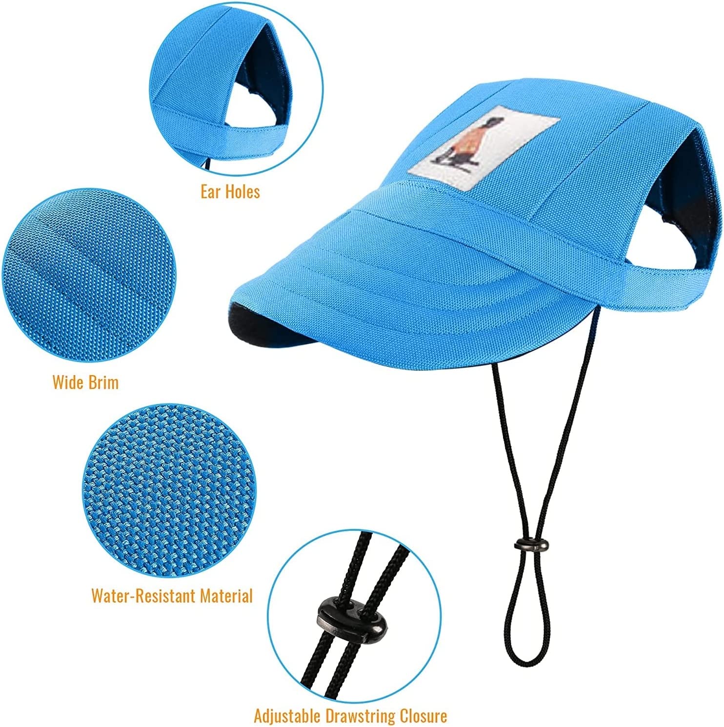 Exponential Pet Supplies - Dog Hat Baseball Cap Sun Hat with Ear Holes and  Pet Dog Sunglasses Goggles Heart Shape