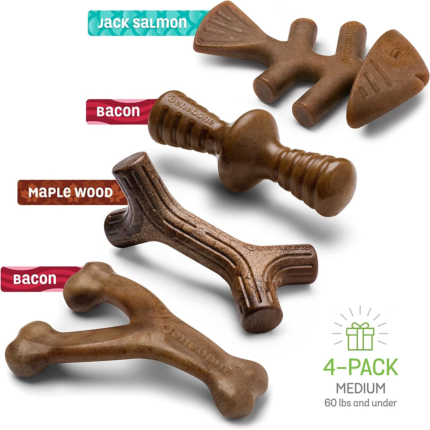 Exponential Pet Supplies - 4-Pack Durable Dog Chew Toys for Aggressive Chewers Dog Teether