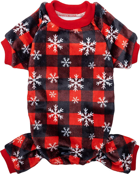 Exponential Pet Supplies - Plaid Snowflake Pattern Cute Warm Dog Pet Apparel for Cold Weather